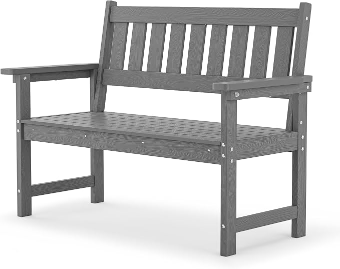 LUE BONA Outdoor Bench, 2-Person HDPS Garden Bench, Outdoor Benches Weatherproof by LUEBONA