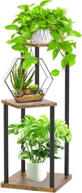 3 Tier Corner Plant Stand Indoor, Metal Wood Flower Pot Holder Shelf, Modern by Oppro