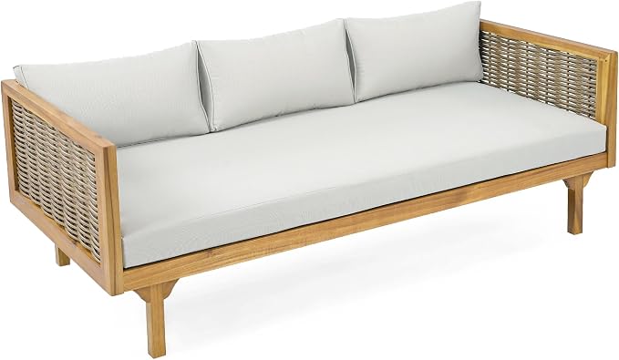 LUMISOL Patio Daybed with Rattan Armrests - Image 4