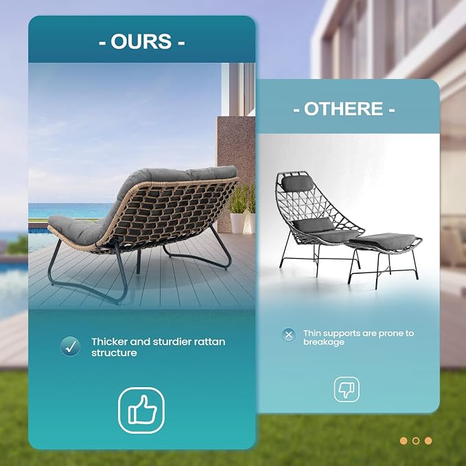 Crestlive Products Outdoor Loveseat 2PCS, Patio Conversation Set, All-Weather - Image 5