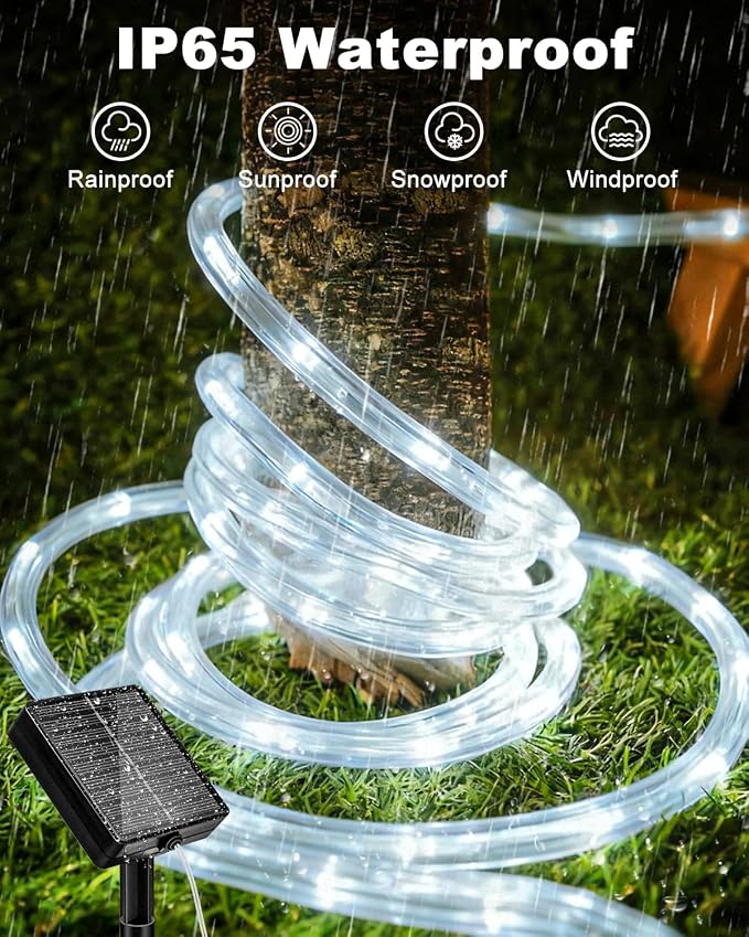 btfarm Solar Rope Lights Outdoor, 120LED 46FT Solar String Lights Outside - Image 4