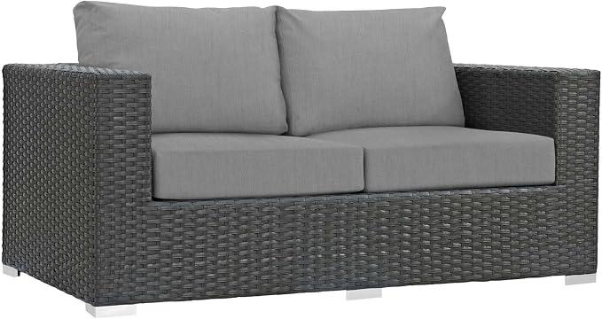 Modway EEI-1851-CHC-GRY Sojourn Wicker Rattan Outdoor Patio Sunbrella Fabric - Image 3