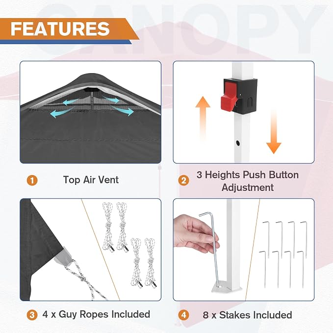 EAGLE PEAK Commercial Canopy 10x10 Pop Up Canopy Tent - Image 6