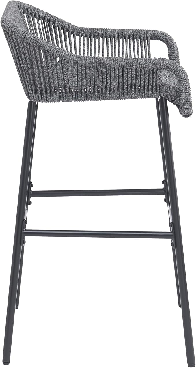 Christopher Knight Home Sivir Outdoor Barstool Set of 2, Patio Woven Rope Bar - Image 14