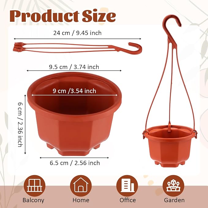Roshtia 50 Pcs 3.7 inch Plastic Hanging Plant Pots - Image 2