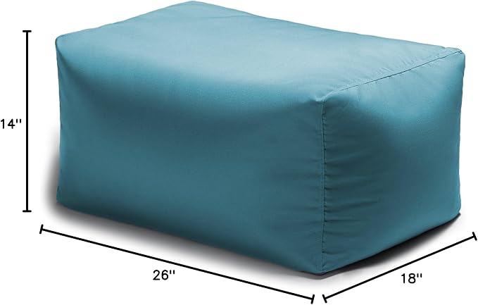 Jaxx Leon Outdoor Bean Bag Ottoman, Cancun Blue - Image 3