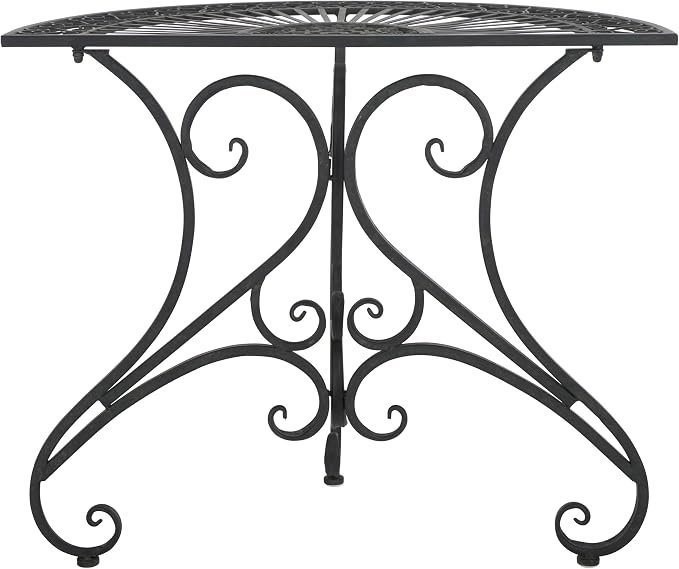 SAFAVIEH Outdoor Collection Annalise Victorian Scroll Antique Black Iron Accent - Image 5