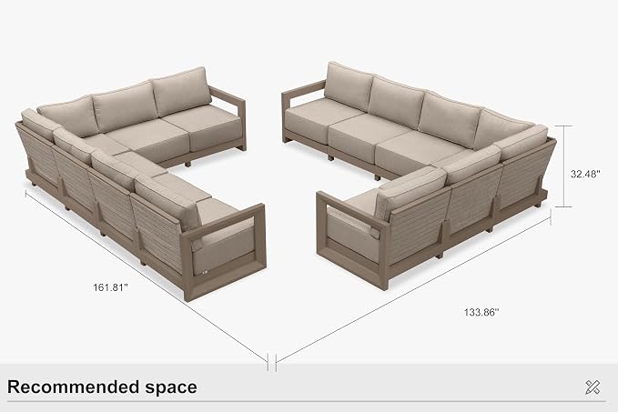 PURPLE LEAF Patio Furniture Set L-Shaped Outdoor Couch - Image 9