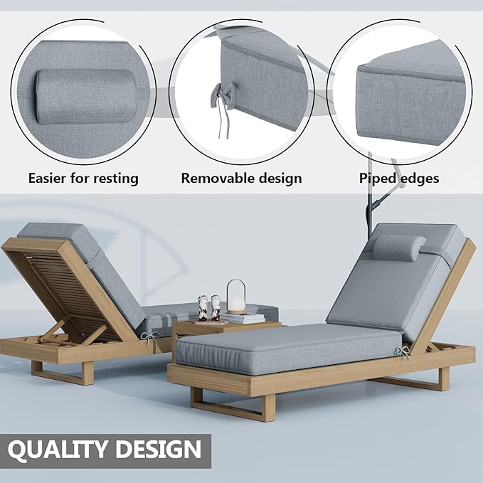 72 x 21 x 4 Inch Olefin Chaise Lounge Cushions, Lounge Chair Cushions - Image 6