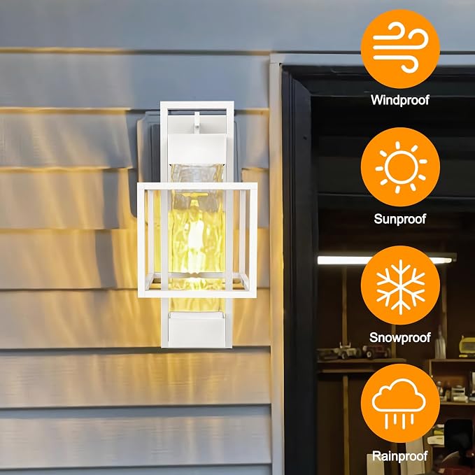 PARTPHONER Modern Outdoor Wall Porch Lights 2 Pack - Image 6