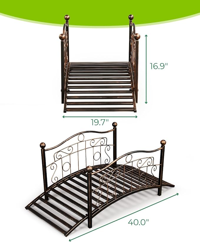 Outvita Metal Garden Bridge for Outdoor, Elegant Decorative Bridge - Image 2