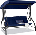 Best Choice Products 3-Seat Outdoor Large Converting Canopy Swing Glider by BestChoiceProducts