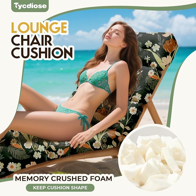 All Weather Chaise Lounge Cushions Outdoor Lounge Chair Cushion, Waterproof - Image 3