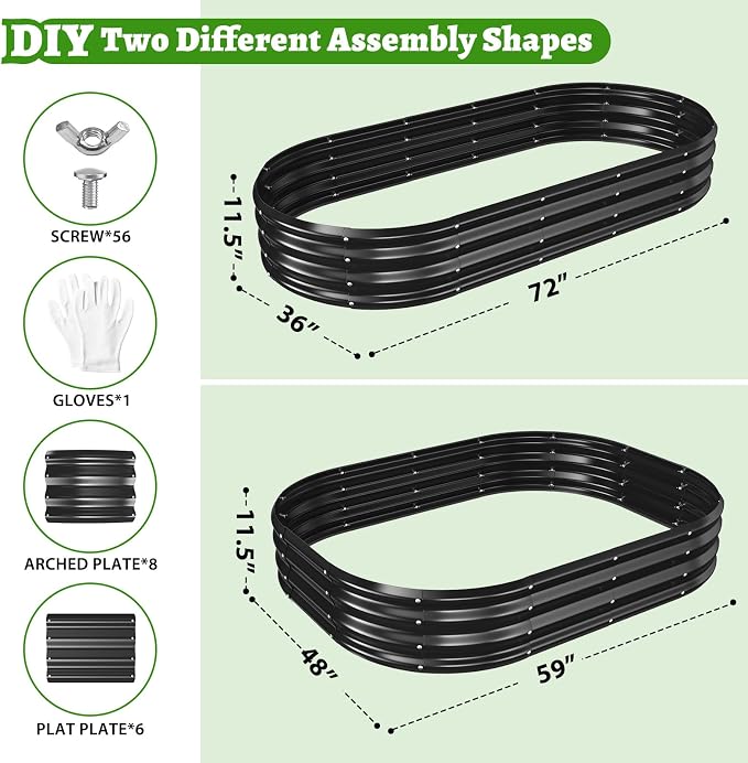 Oval Galvanized Planter Box, Metal Raised Garden Bed - Image 3