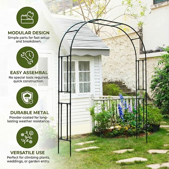 Garden Arch Trellis, 95.8" H x 70.9" W Garden Arch Arbor - Image 6
