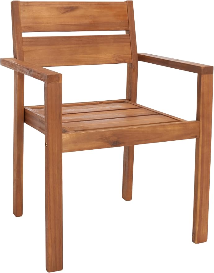 SAFAVIEH Outdoor Collection Hestia Natural Brown Acacia Solid Wood 7-Piece - Image 10