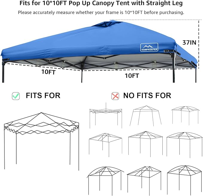 KAMPKEEPER Replacement Top Pop Up Canopy Tent Cover Roof - Image 4