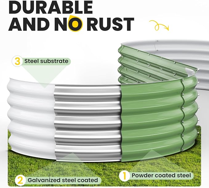 Galvanized Raised Garden Bed 8x2x1.5 FT, Oval Metal Raised Garden Bed Outdoor - Image 7