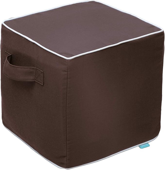 QILLOWAY Indoor/Outdoor Inflatable Stool, Ottoman Pouf Cube 16", All Weather - Image 3