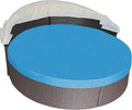 Round Outdoor Daybed Cushion Cover Replacement, Anti-UV Water-Resistant Patio by SOWINOS