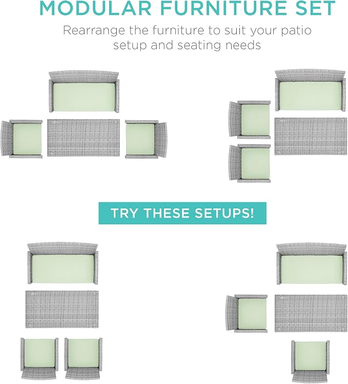 Best Choice Products 4-Piece Outdoor Wicker Patio Conversation Furniture Set - Image 2