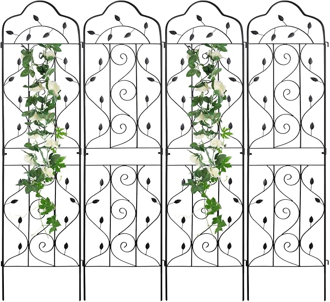 hogardeck 4 Packs 72 * 18 inch Metal Garden Trellis by HOGARDECK