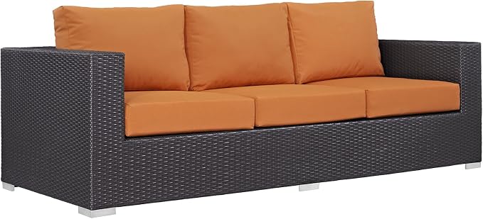 Modway Convene Wicker Rattan Outdoor Patio Sofa - Image 4