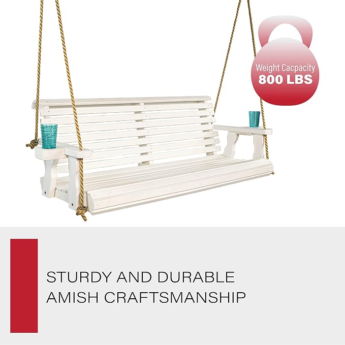 Amish Casual Heavy Duty 800 Lb Roll Back Treated Porch Swing - Image 4