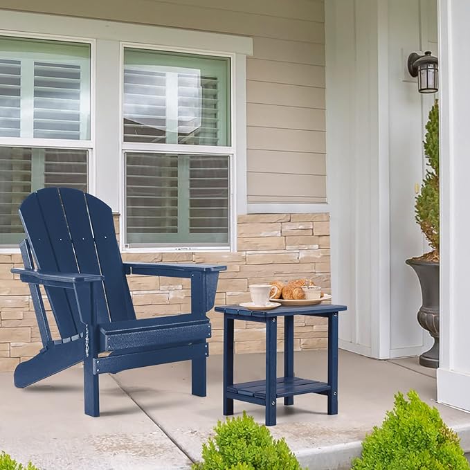 Adirondack Outdoor Side Table, 2-Tier Sturdy Patio End Table Weather Resistant - Image 2