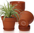 T4U 6 Inch Plant Pot 8-Pack, Plastic Planter by T4U