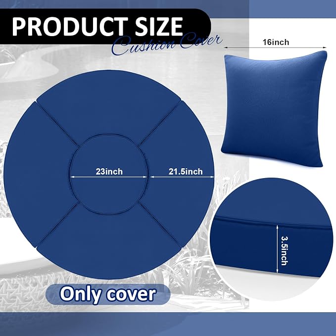 Patelai 66" Outdoor Daybed Cushion Cover Round Replacement - Image 2