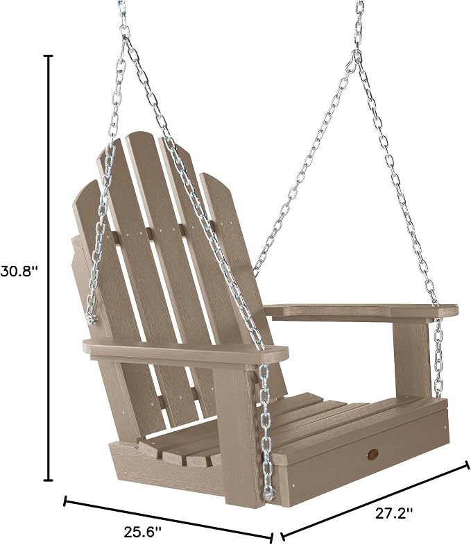 Highwood Classic Westport Adirondack Single Seat 1-Person Porch Swing, Woodland - Image 4