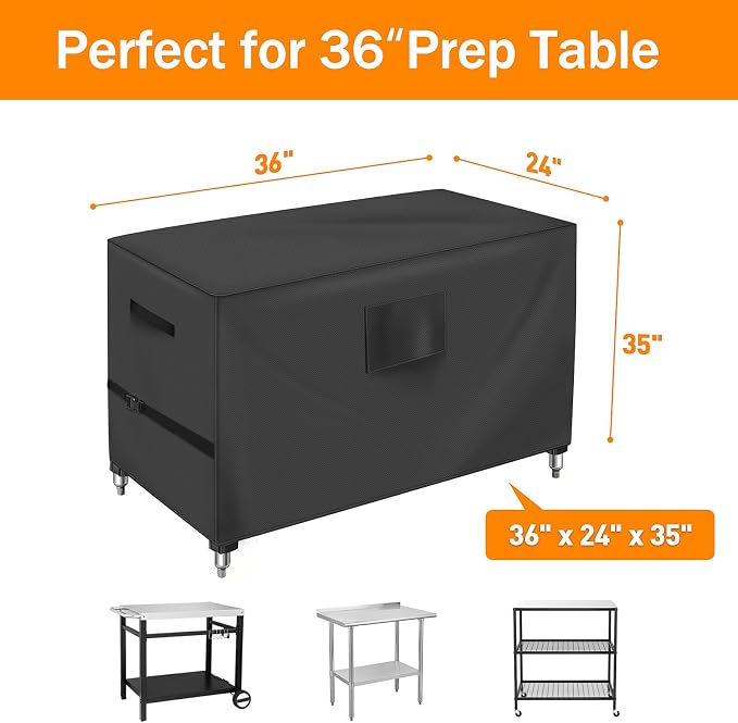 TOHONFOO Outdoor Prep Table Cover, 600D Waterproof Patio BBQ Table Cover - Image 2
