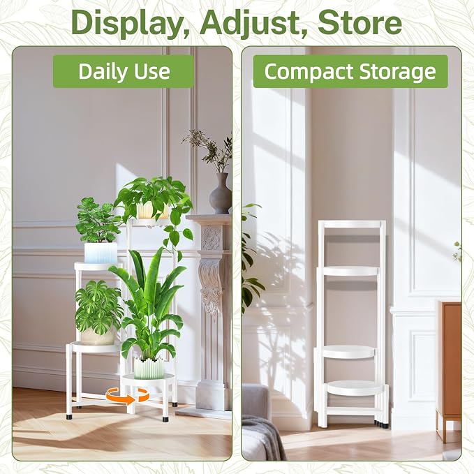 iDavosic.ly Plant Stand Indoor Outdoor, 4 Tier Corner Metal Flower Display - Image 9