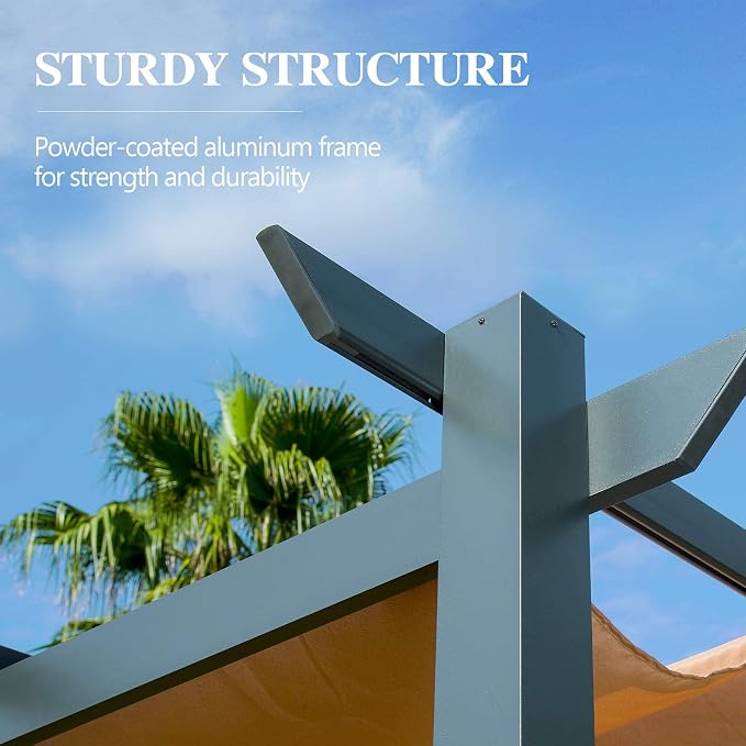 Domi Outdoor Living 10’ X 13’ Outdoor Retractable Pergola - Image 4