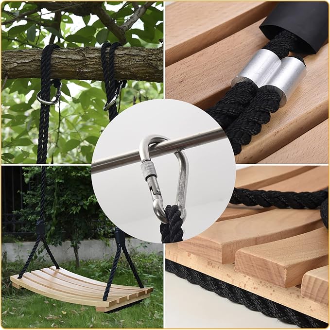Taeku Adult Tree Swing, Hanging Beech Wood Swings - Image 5