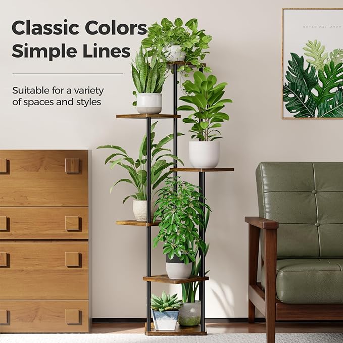 Bamworld Tall Plant Stand Indoor 6 Tier Plant Holder - Image 3