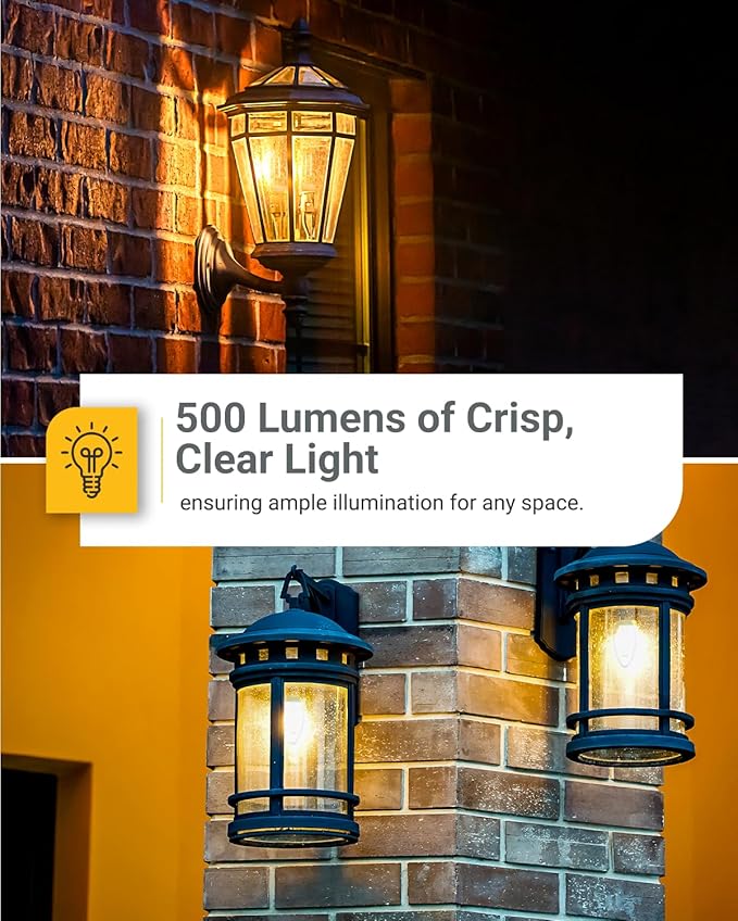 Sunco 6 Pack Dusk to Dawn LED Outdoor Light Bulb B11, Edison Filament - Image 4