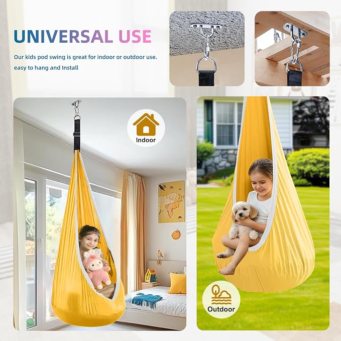 Kids Swing Seat Hammock Chair Indoor Outdoor Hanging Chair - Image 5