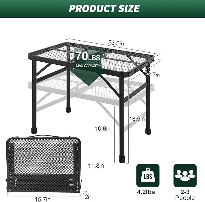 Folding Table, 2x1.3 FT Camping Table - Image 2