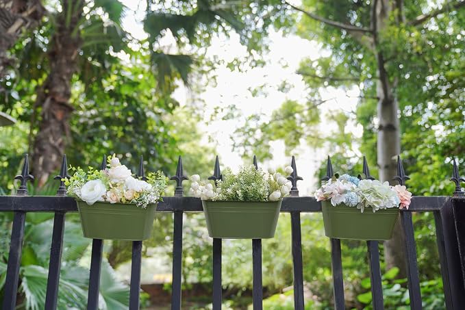 Dahey 10.5 Inch Metal Iron Hanging Flower Pots - Image 4