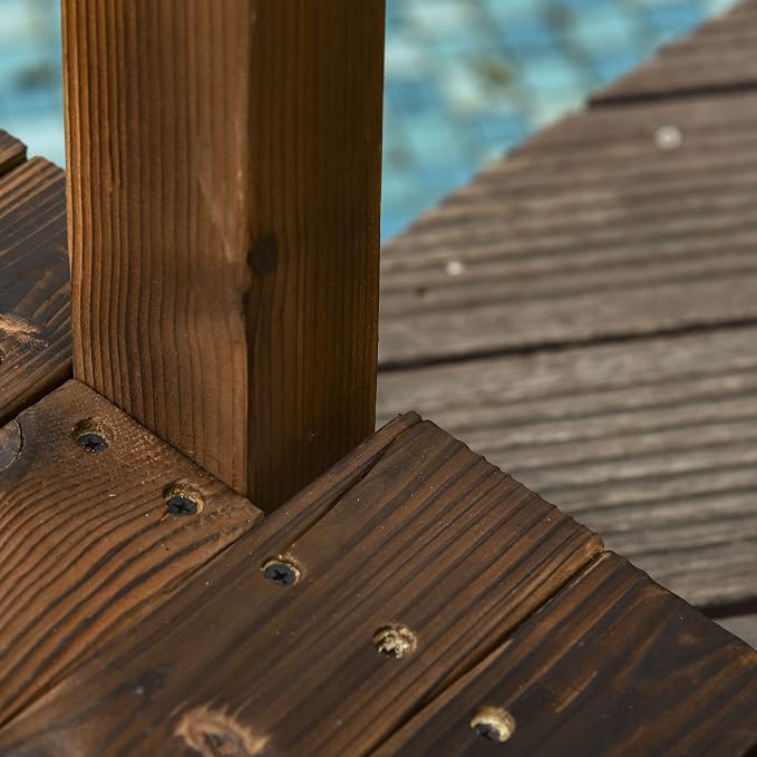 Outsunny 7.5' Wooden Arch Garden Bridge, Safety Rails - Image 6