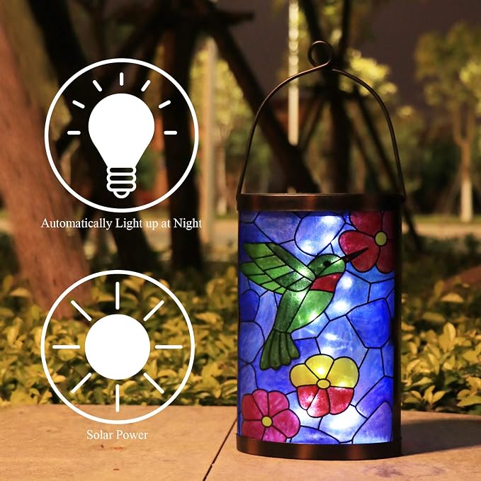 Hanging Solar Lantern Outdoor Decorative Waterproof LED Solar Hummingbird - Image 5