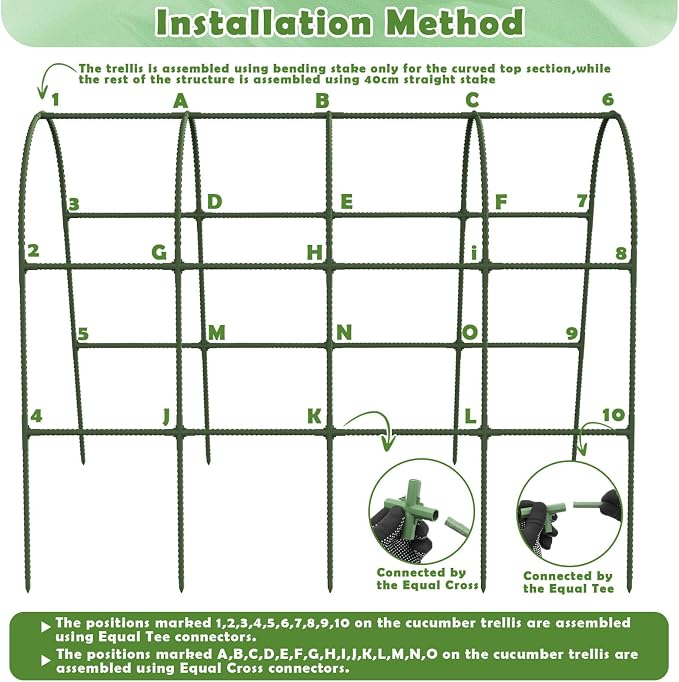 Cucumber Trellis for Raised Bed, Large Size Garden Arch Trellis for Climbing - Image 7