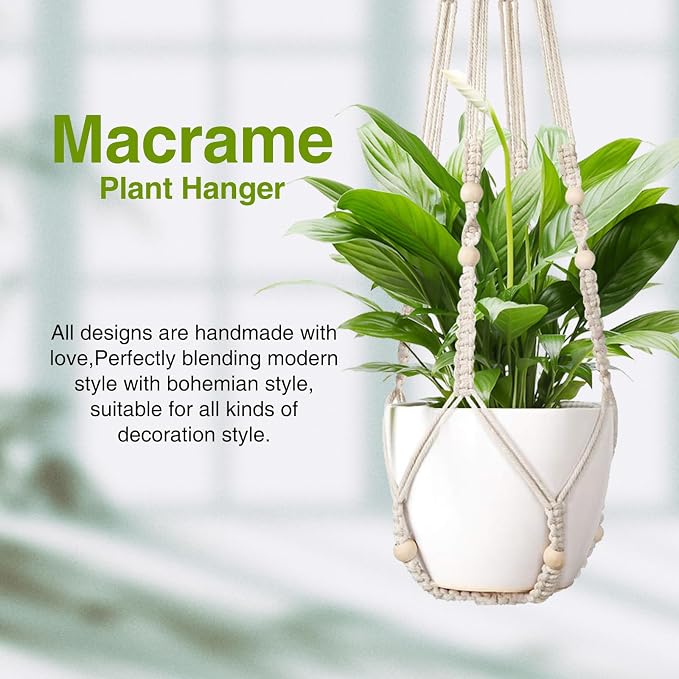 Macrame Plant Hanger Indoor Set of 4 - Image 2