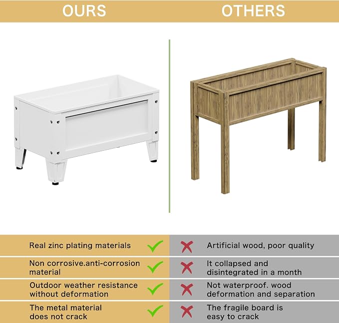 Elevated Metal Planter Box Stand Heavy Duty Raised Garden Bed - Image 4