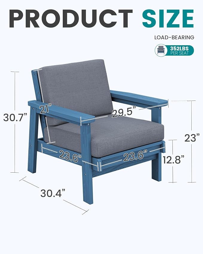 SERWALL HDPE Outdoor Couch Set of 2 - Image 2