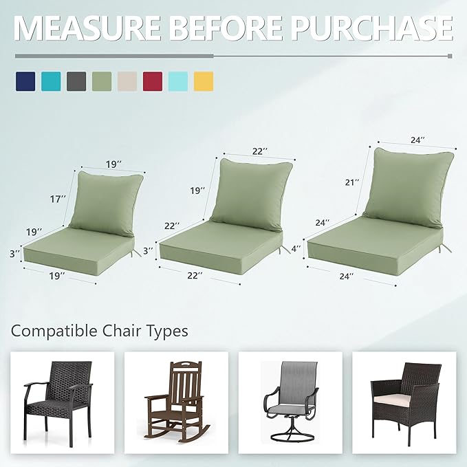 22x22 Inch Patio Chair Cushion - Image 7