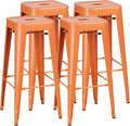 Shahoo 30 Inches Metal Bar Stools Counter Height Stackable Backless Stools by BuynowfromShahoo