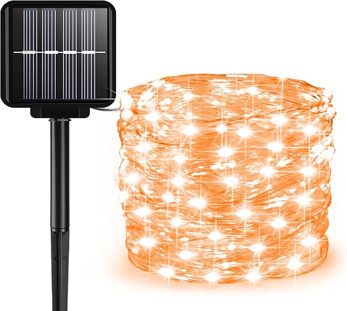 Solar String Lights Outdoor, 33 Feet 100 LEDs 8 Modes Solar Fairy Lights by ALENEY